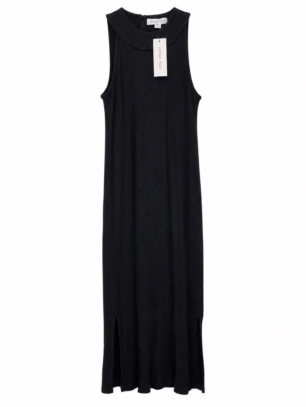Amour Vert Grace Paris Rib Maxi Dress Black Modal Size S